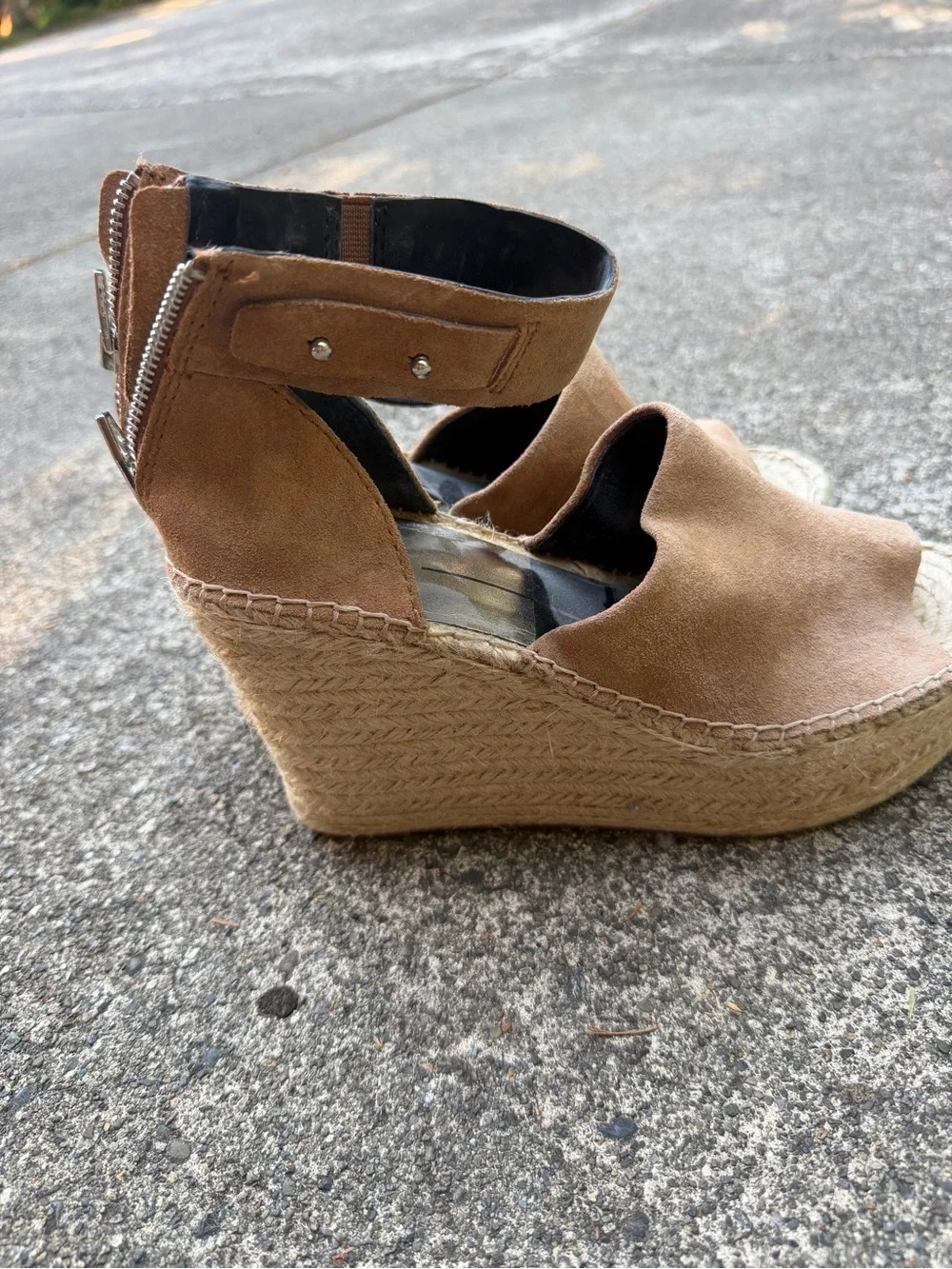Dolce Vita Tan Suede Espadrille Wedge Sandals